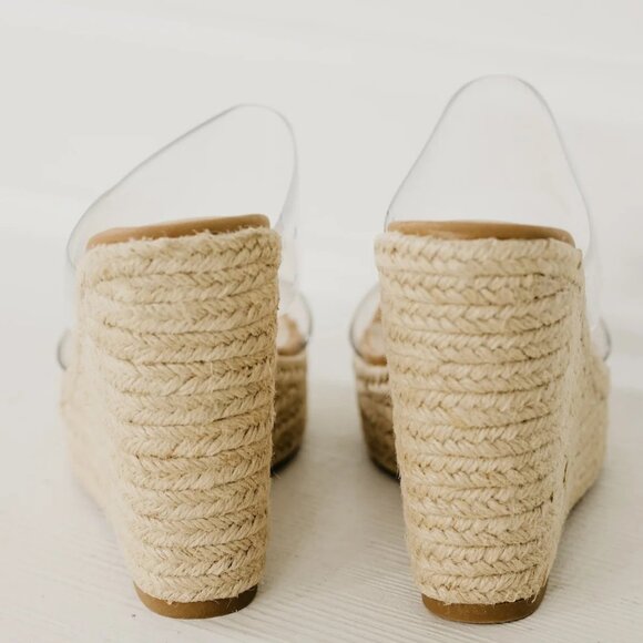 Soda Cream Wedge Sandals with Clear Strap - Picture 5 of 5